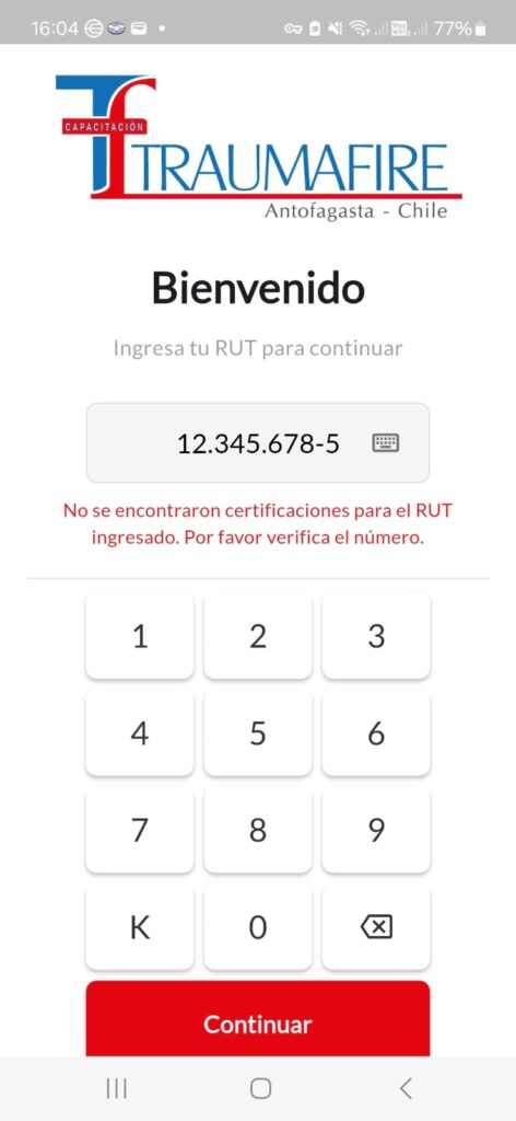 Certificados app móvil Sala conectada